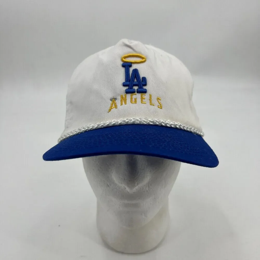 LA Angels Kobe & Nipsey Tribute Hat Mens Snapback White Blue Cotton
